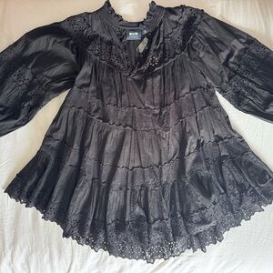 Anthropologie Maeve Black Eyelet dress